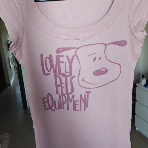 Zara T-shirt with pet design, pink, XS