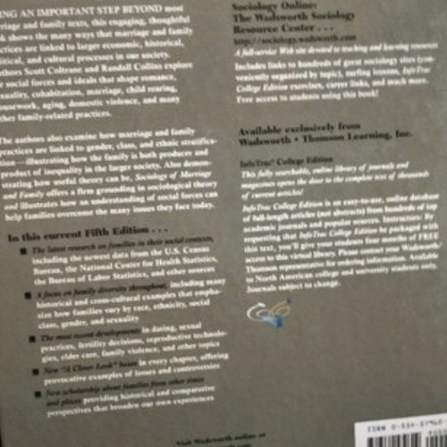 Sociology of Marriage & the Family book like new, English