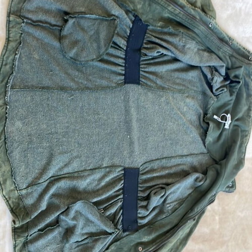 Women's jacket with elastic waist like new, faded dark green-khaki