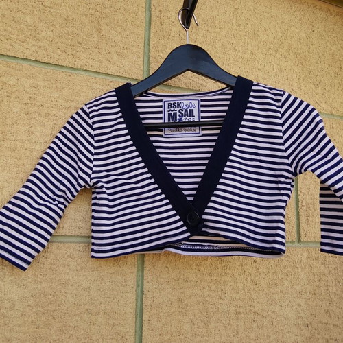 Bershka bolero M like new, white and blue