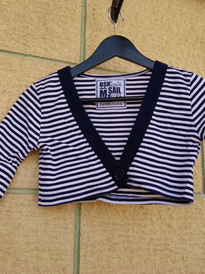 Bershka bolero M like new, white and blue