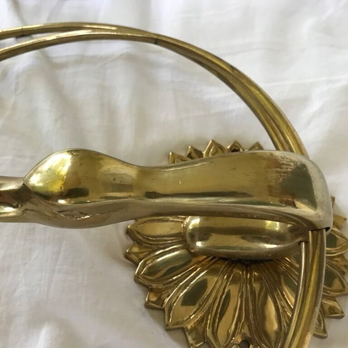Set of rings used, brass antique curtain or towel holders in gold color