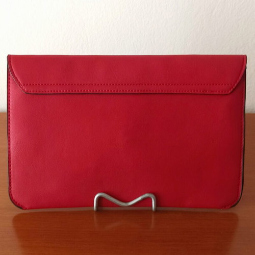 Stradivarius red clutch bag like new with pearls and decorative details