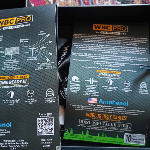 WBC PRO RCA Audio Cable Amphenol 1.8m New, 2 Pieces