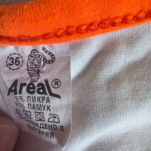 Areal women's t-shirt like new, size S 36, orange and white