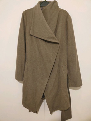 Women's long coat used, brown, size Large