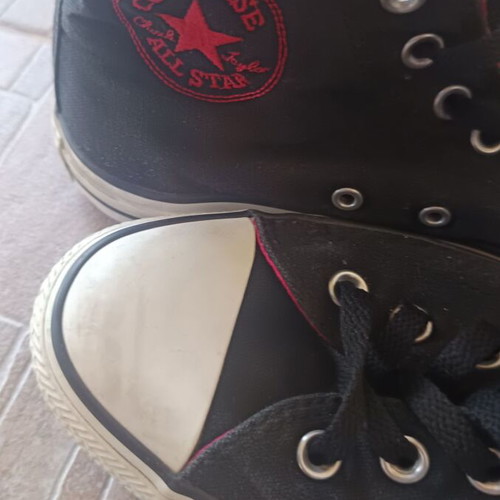 Converse All Star women's canvas high sneakers like new, black and pink