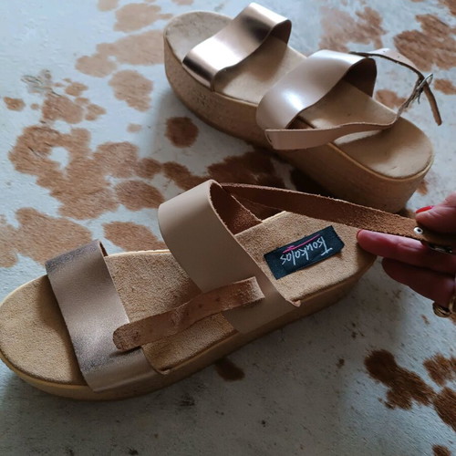 Beige-gold platform sandals new size 41
