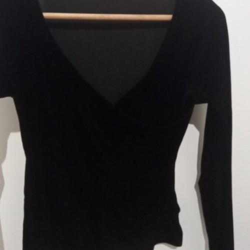 Velvet blouse used, black, size S