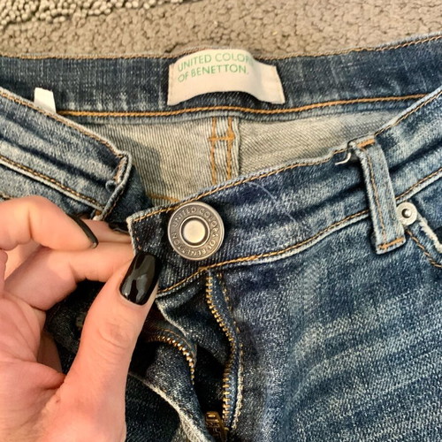 Benetton cropped jean like new, size 38, blue