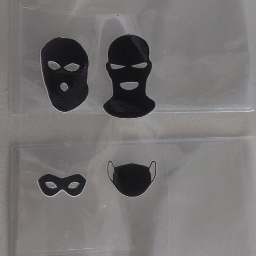 Plastic ID card holders set of 2 with funny face stickers new
