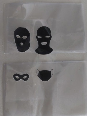 Plastic ID card holders set of 2 with funny face stickers new