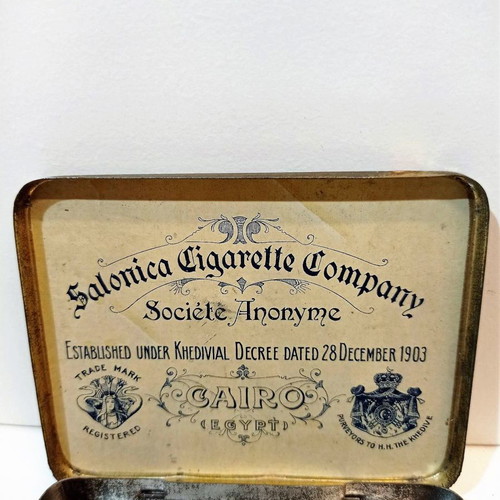 Tin lithographed cigarette cases used, set of 2, early 20th century