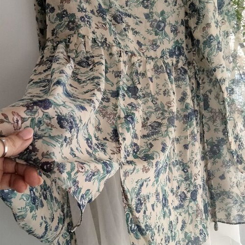 Free People Everything and More Floral Chiffon Mini Dress like new, size L