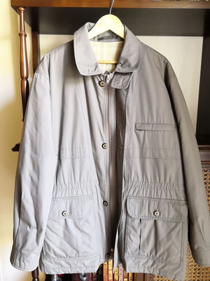 Marson Sportswear men's grey winter jacket with beige check lining, size 54