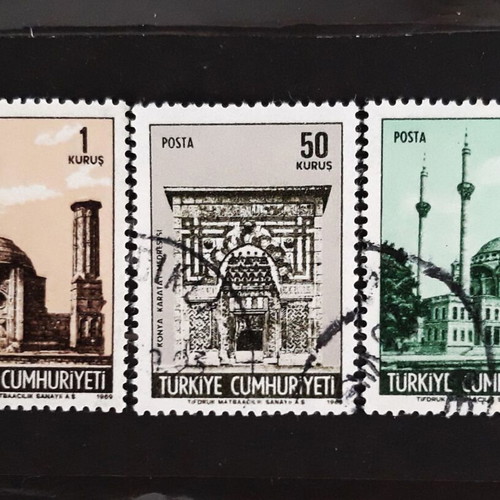 Γραμματόσημα Τουρκίας 1968-1969, διάσημα μέρη, σε άριστη κατάσταση, σετ 3 τεμαχίων