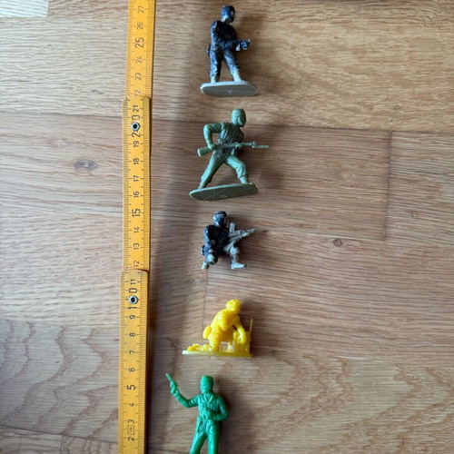 Vintage military figures set of 5 used, special forces, 6cm