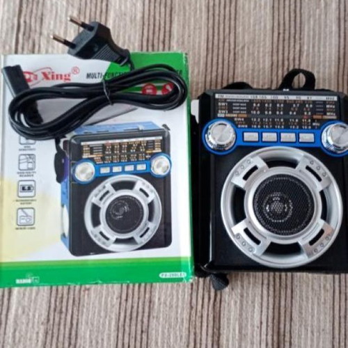 Radio receiver with powerful flashlight new, blue