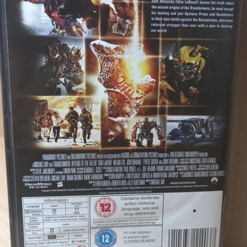 Transformers Revenge of the Fallen DVD like new with English subtitles