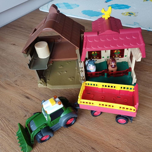 Animal farm toy used with sounds and vehicles