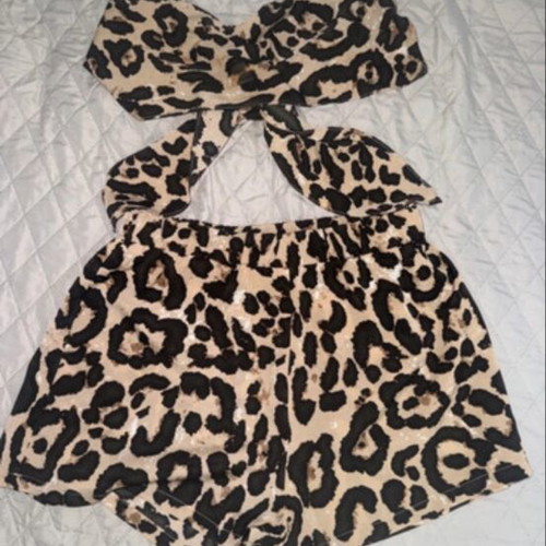 Leopard print two-piece set