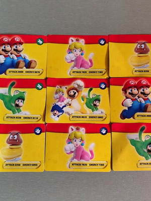 Super Mario cards set of 9 new
