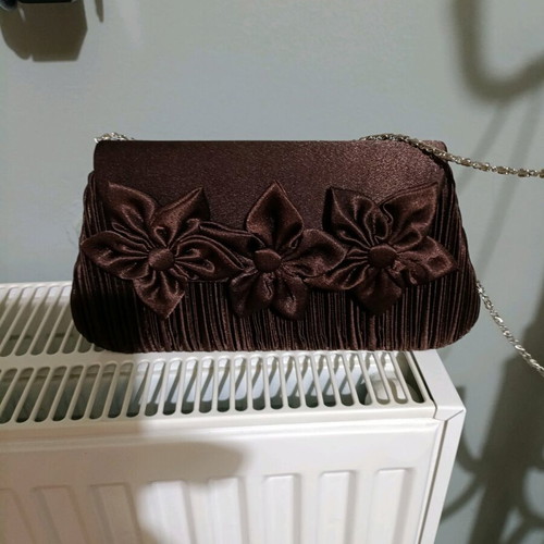 Velvet brown shoulder bag like new with two carrying options