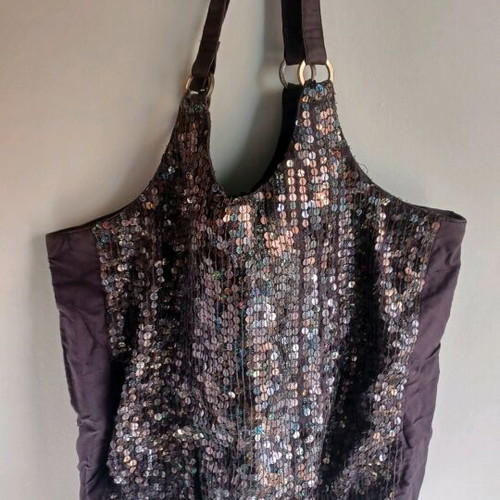 Accessorize sequined shoulder bag like new, grey