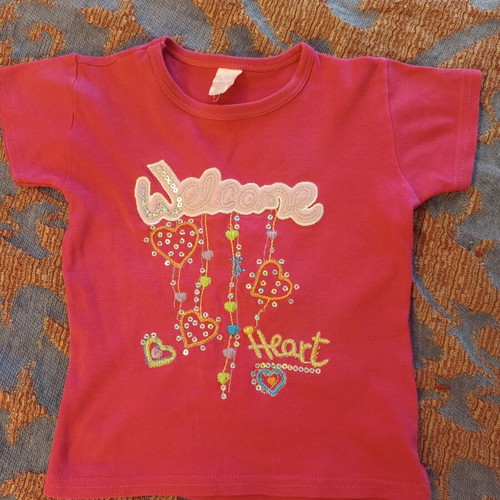 Girls' short-sleeve t-shirt like new, size 6 years, pink
