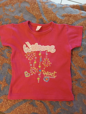 Girls' short-sleeve t-shirt like new, size 6 years, pink