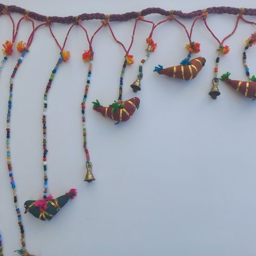 Indian decorative door hanging with birds and bells like new