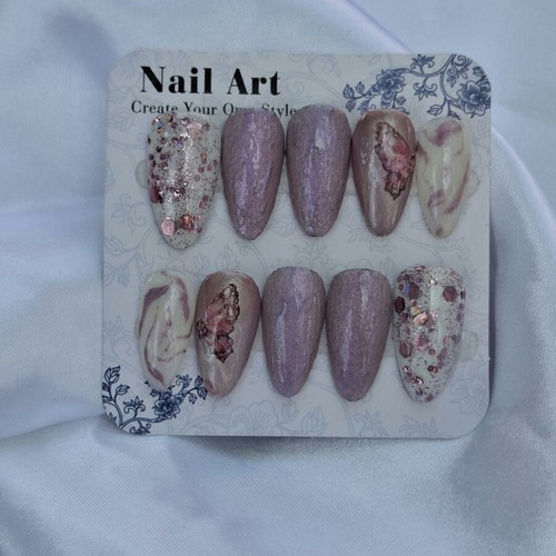 Press on nails set with application tools, new