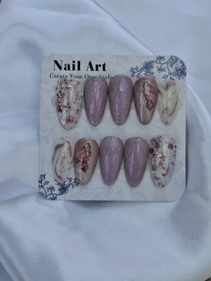 Press on nails set with application tools, new
