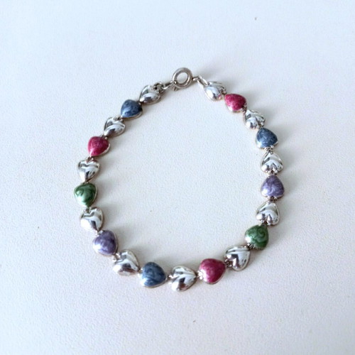 Silver 9.25 bracelet like new, multicolor, 19 cm