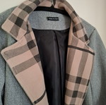 Short gray coat with belt size Medium like new
