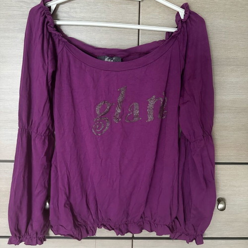 Women's purple blouse like new with glitter print size M
