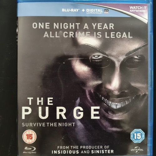 The Purge Blu-Ray like new, thriller, subtitles