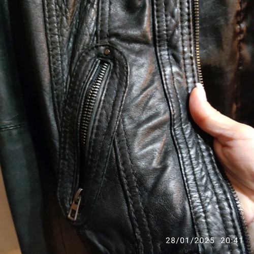 Bershka leather jacket used black bomber size S