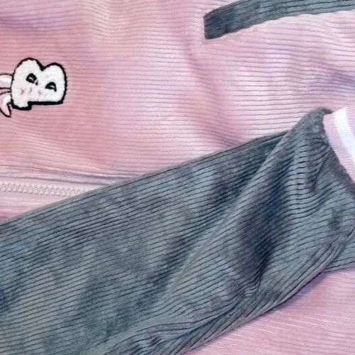 Corduroy set with fleece inside, bell-bottom pants like new