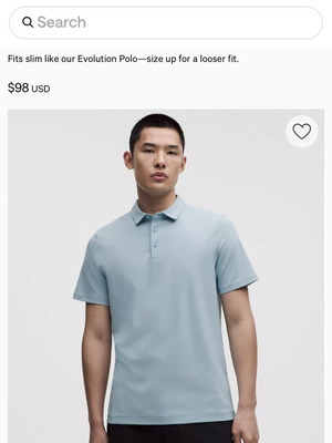 Lululemon polo shirt large slim fit light blue like new