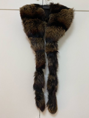Synthetic fur used, beige and brown