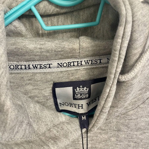 North West grey hoodie with embossed logo, medium