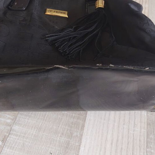 GF Ferre Vintage Shoulder Bag black satin texture used