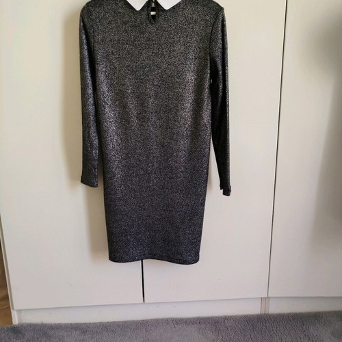 Dress new gray lame with thin fleece lining size M