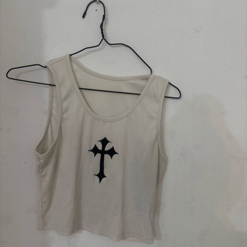 Shein white-beige blouse used, size M