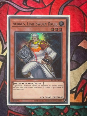Aurkus Lightsworn Druid Yu-Gi-Oh card new, super rare LODT-EN081