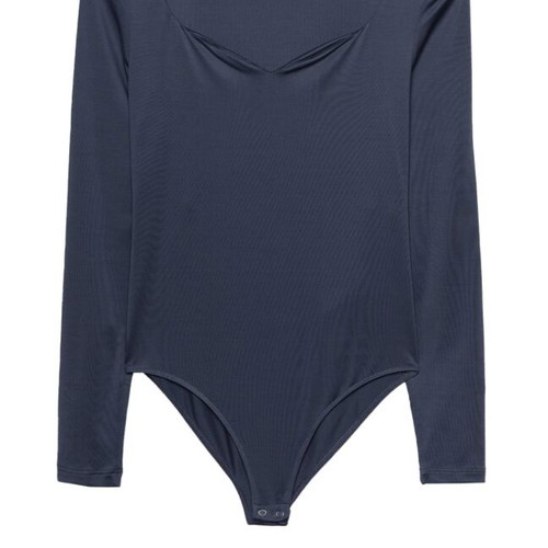 Stradivarius blue bodysuit with heart neckline, like new, size S