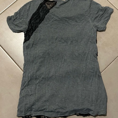 Red Valentino T-shirt Small with black lace, grey