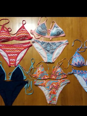 Bikini sets Temu size S like new, pack of 5 colorful swimsuits