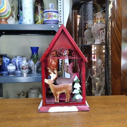 Christmas Decorative Table Lantern Candle Holder like new 25x16x12